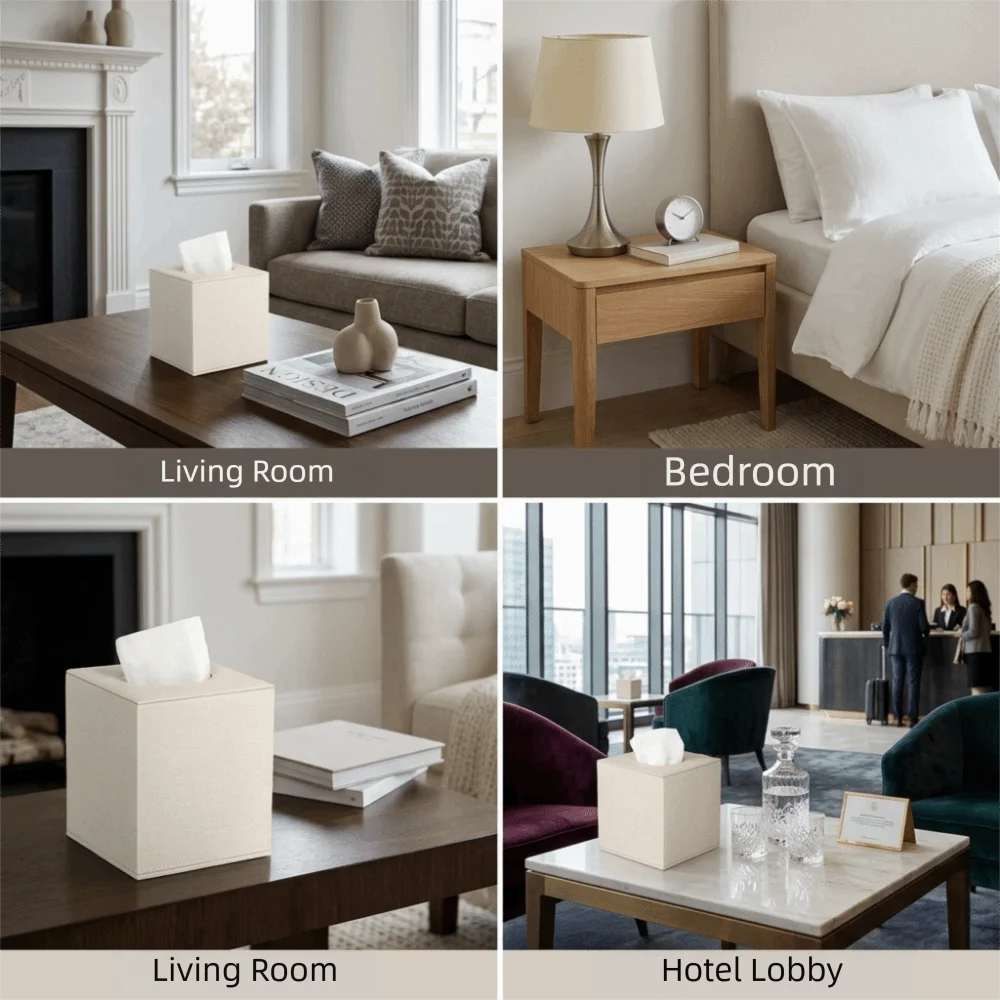 Cube Design Light Luxury Tissue Box Elegant Magnetic Bottom Square Tissue Holder Luxury Stylish Decorative Napkin Holder Desktop Vue