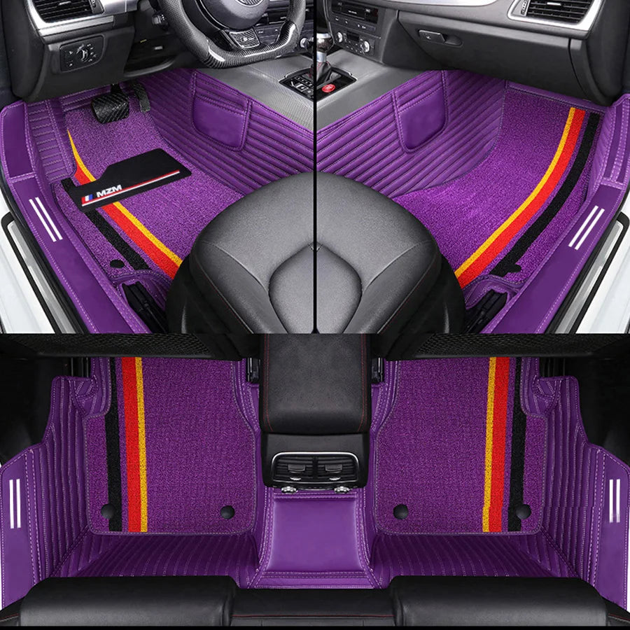 Custom Fit Car Special Floor Mats For Most 95% Car Models 5 Seats Full Carpet Leather Floor Mat Protection Interior Accessories Vue