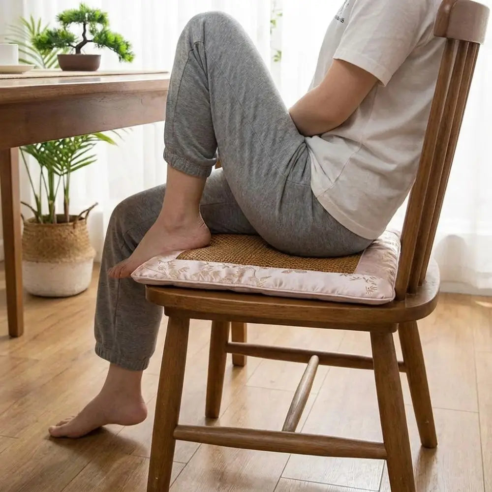 Simple Modern Thickened Summer Cooling Mat Breathable Japanese Style Rattan Weaving Seat Cushion Non Slip Soft Chair Pad Car Vue