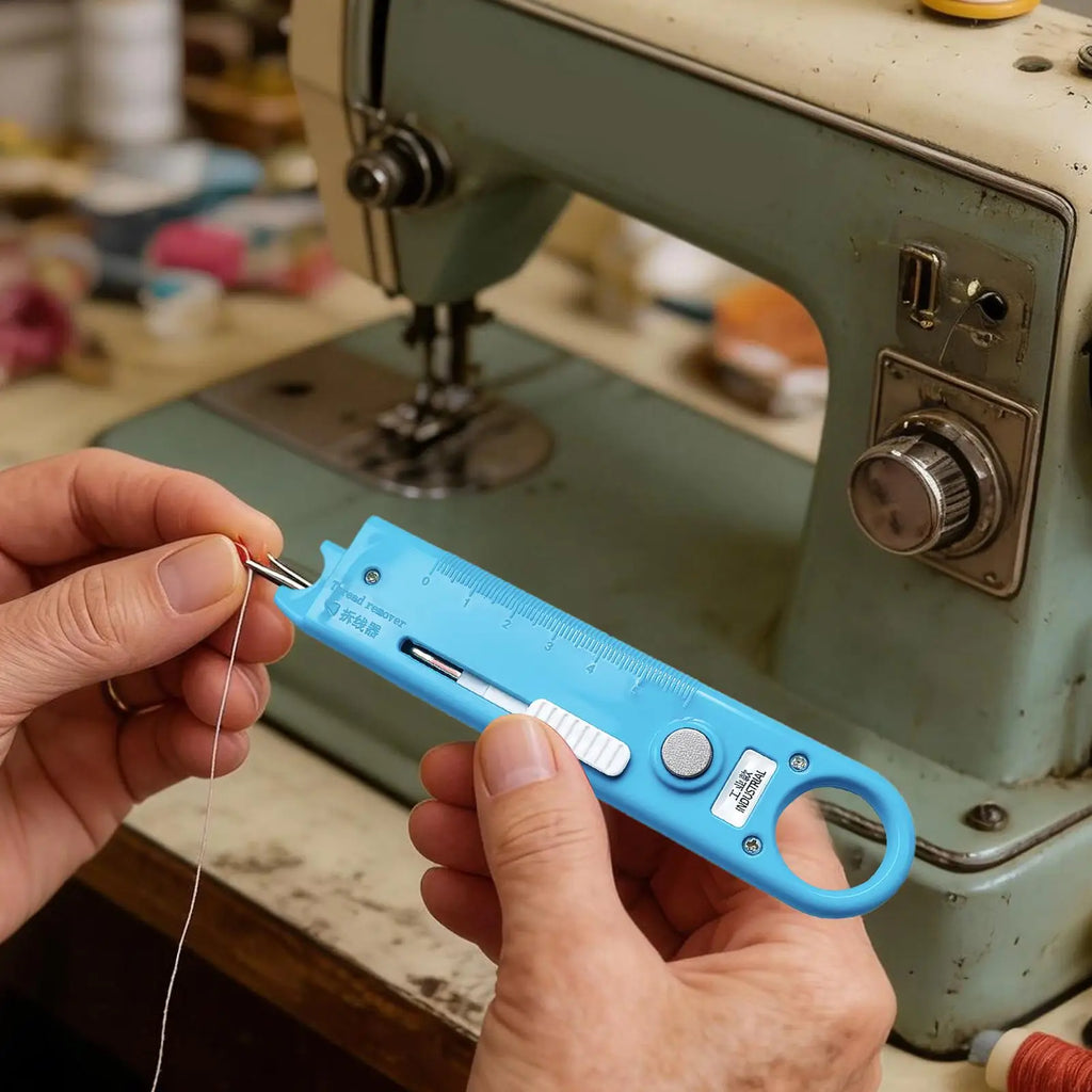 Automatic Threader for Sewing with Built-In Ruler and Magnifier Multifunctional Automatic Quick Threading Tool for Elderly Vue
