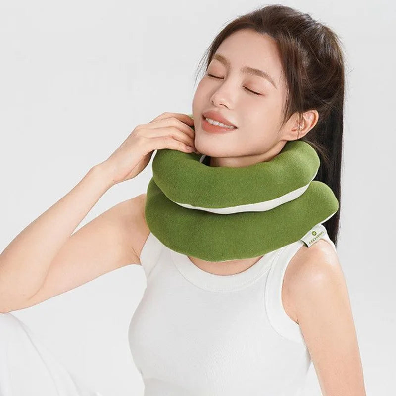 360 Degree Adjustable Portable Neck Pillow Multifunctional Travel Support Foldable Backpack Integrated Design Plane Train Car Vue