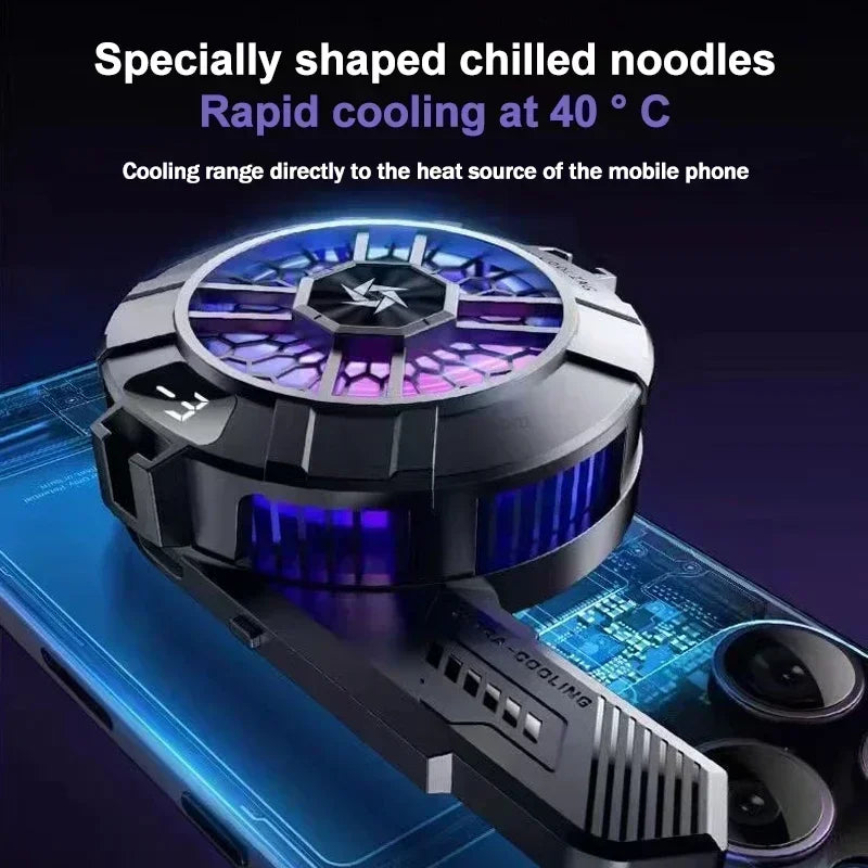 SL33 6-Shaped Semiconductor Phone Cooler – Magnetic Back-Clip Radiator for iOS & Android Devices Vue