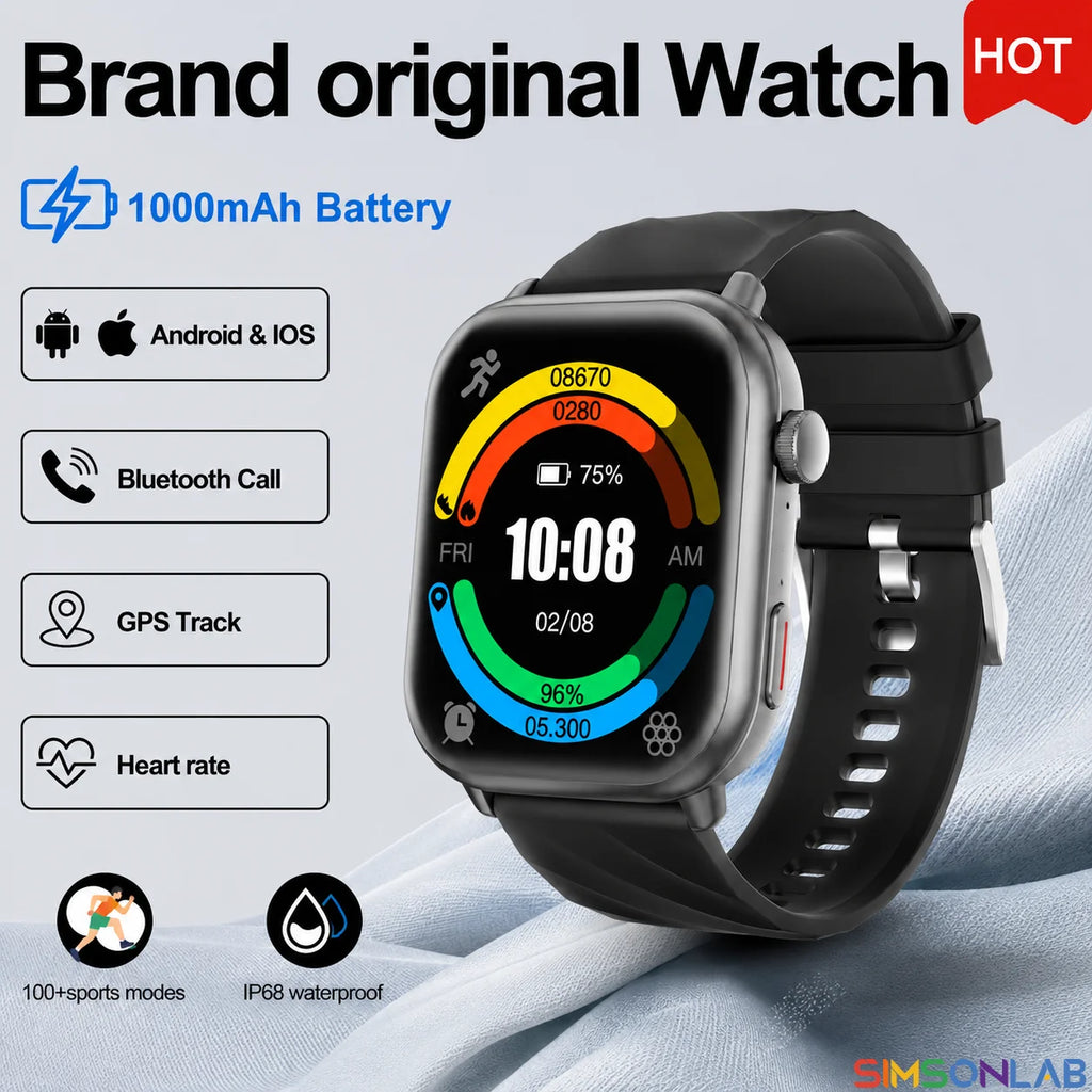 For IOS Watch Ultra 2 SE Men Women Bluetooth Call GPS Sport Waterproof Fitness Tracker 1000mAh HD Display Smartwatch SIRI Gift Vue