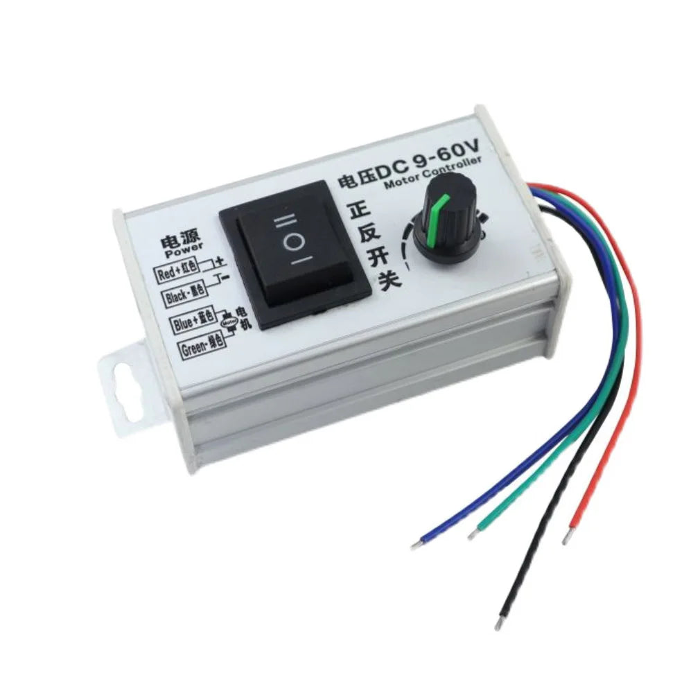 9-60V DC Motor Speed Controller 20A 25KHZ PWM DC Motor Forward and Reverse Control Switch 1-100 Adjustable Motor Speed Governor Vue