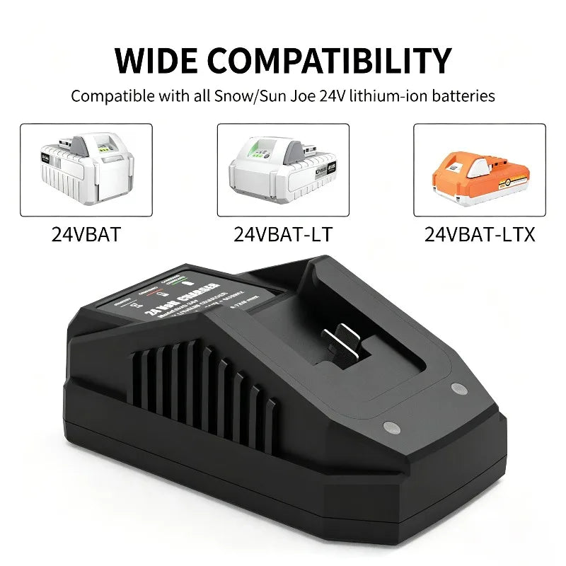 Portable Lithium Battery Fast Charger Compatible with For SNOW JOE 24V Lithium Batteries Fast-charging Dock Replacement Charger Vue