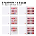 136pcs/set Lipgloss Samples Set Glossy and Matte Lip Gloss Kit Print Your Logo on Gift Box Liquid Lipsticks Wholesale Vue 1 set