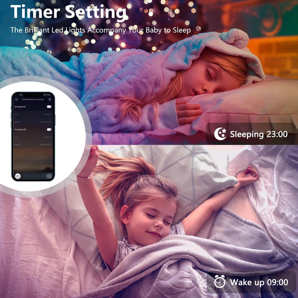 USB RGBIC Smart String Lights, App-Controlled LED Decorative Lights, DIY Color-Changing, Music Sync, Christmas Decorations Vue