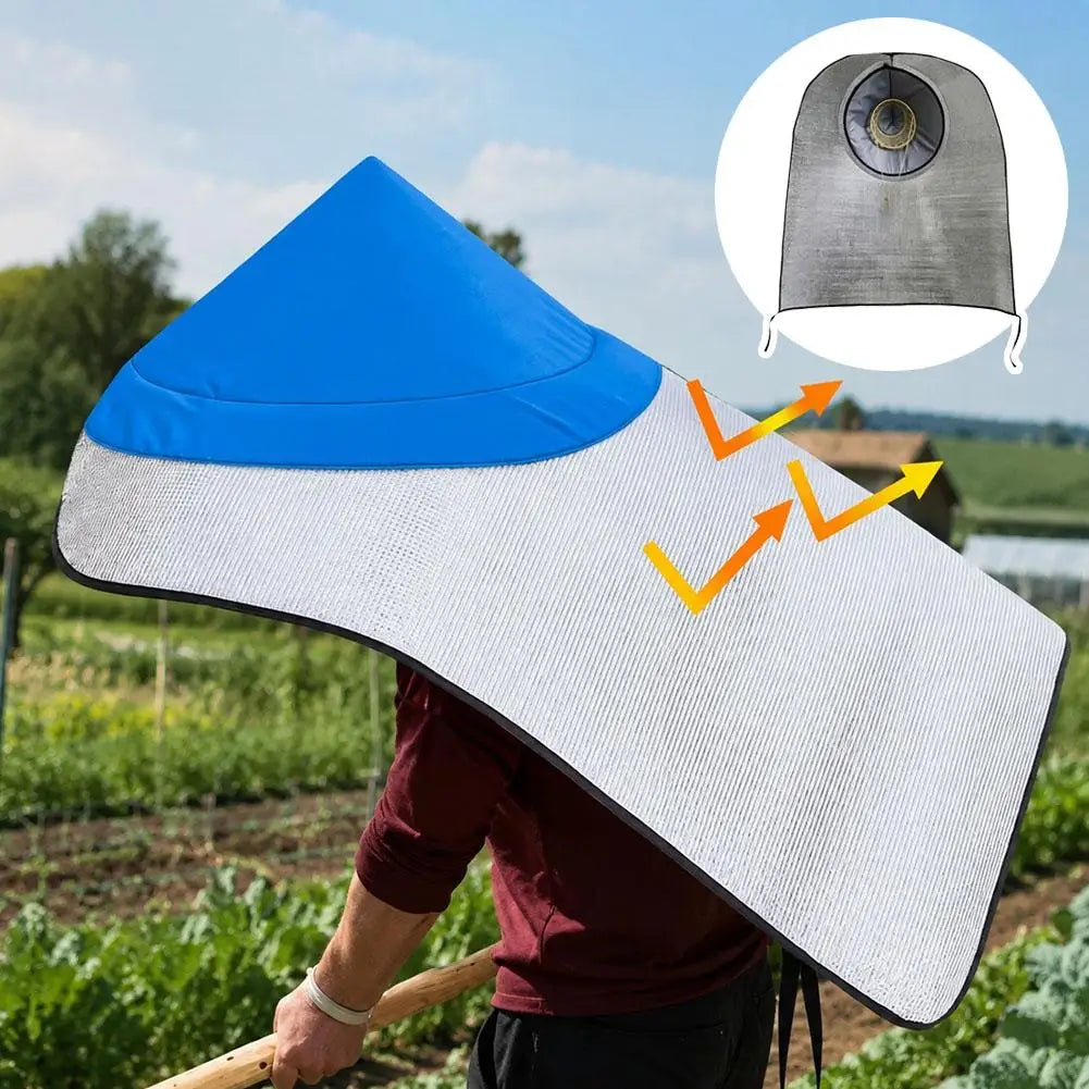 Summer Outdoor Sunshade Sun Protection Hat Heat Insulation Hat Thickened One-piece Cloak Rainproof Tea Picking Fishing Cloak Hat Vue