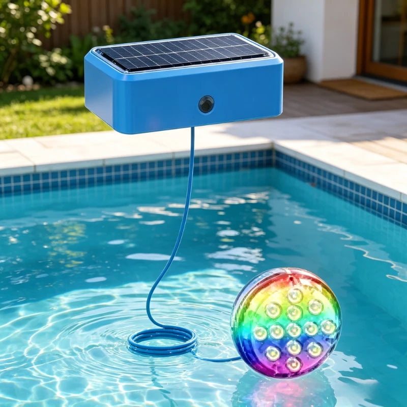 RGB Solar Underwater Pool Light Waterproof LED Color Changing Lamp for Outdoor Garden Above Ground Pool Pond Fish Tank Fountain Vue