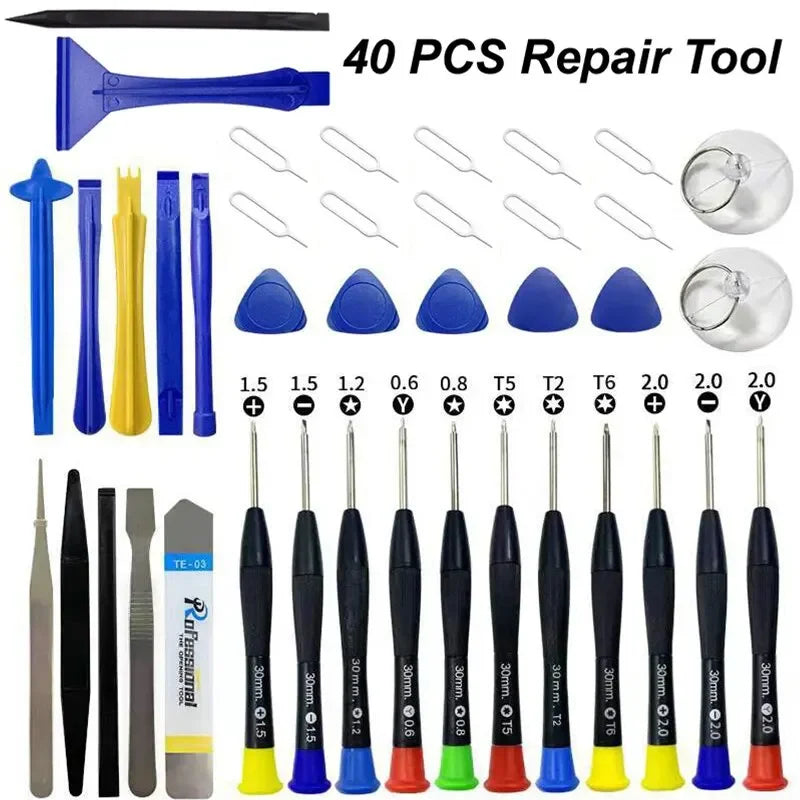 40 in 1 Mobile Phone Repair Tools Disassemble Repair Set for iPhone Screwdriver Combination Skid Multi Function Disassembly Kit Vue 40 in 1 Set