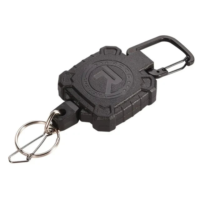 New H64 Anti Loss Theft Telescopic Key Chain High Resilience Key 90 CM Long Steel Wire Rope Keychain Ring Military Gun Keyring Vue Black