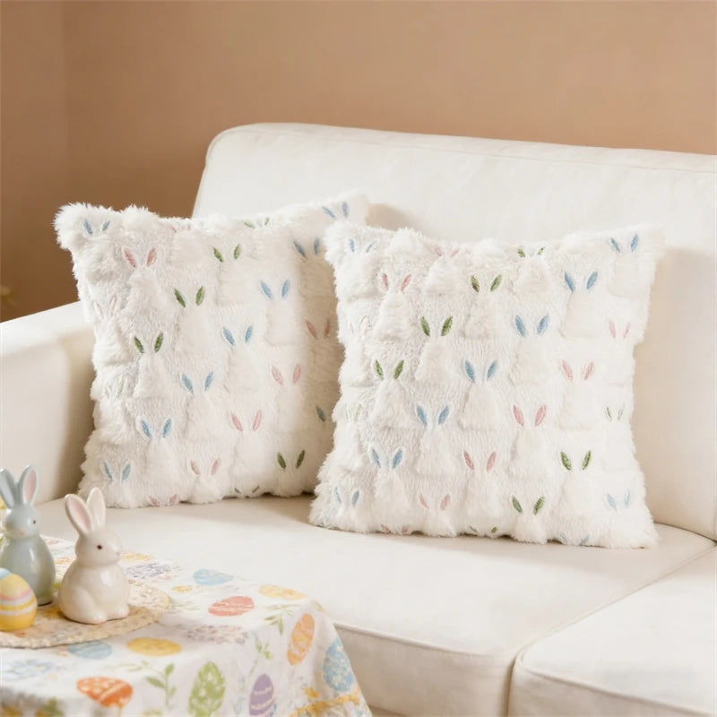 Easter Bunny Ear Pillowcase Colorful Rabbit Sofa Cushion Cover Decorative Factory Direct For Home Living Room Kids Holiday Gift Vue