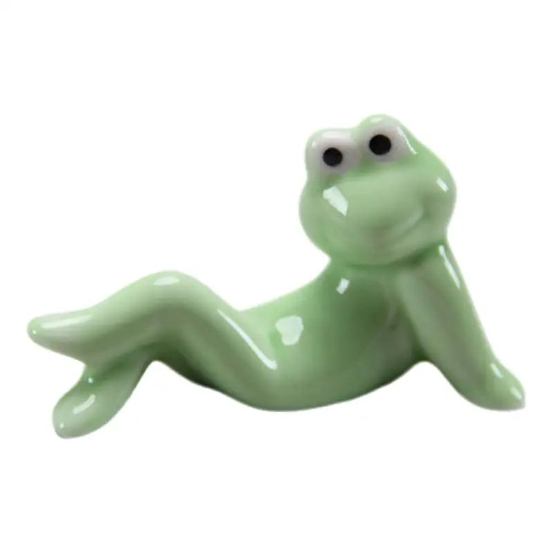 〔CC11〕1Pcs Spoon Fork Rest Tableware Restaurant Utensil Creative Ceramic Funny Frog Chopstick Holder Cutlery Stand Kitchen Tools Vue A1