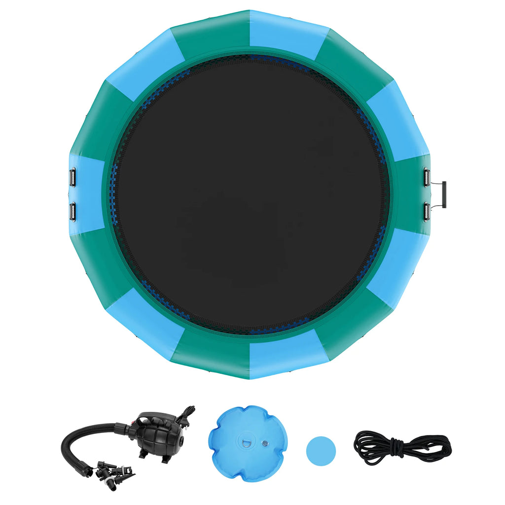 15ft Inflatable Water Trampoline Bounce Platform with Pump & Ladder Inflatable Water Trampoline Vue