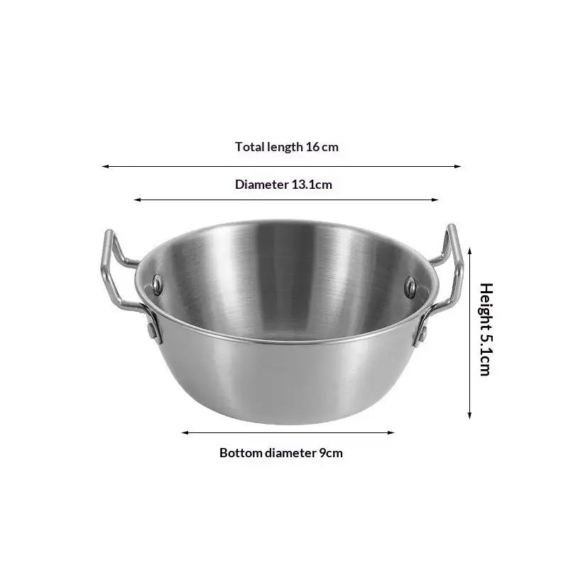 304 Stainless Steel Instant Noodle Bowl Korean Rice Wine Handle Salad Vue A2
