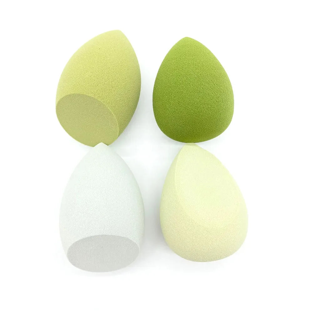4pcs Sponge Beauty Cosmetic Powder Egg Foundation Makeup Puff Dry and Wet Combined Powder Puff Bevel Cut Make Up Sponge Tools Vue M81 green