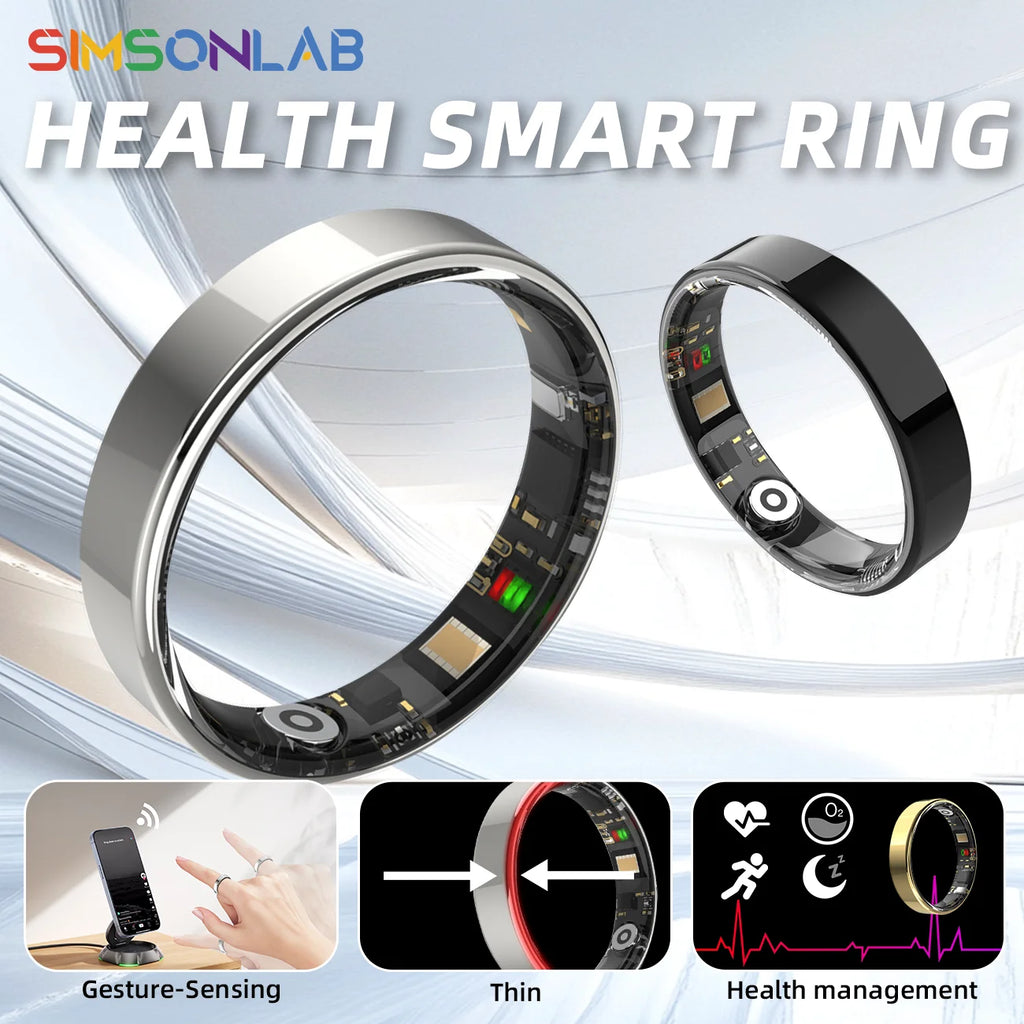 2026 Hot Sale Smart Ring Gesture Brush Video Wireless Bluetooth Call Music Control 5ATM Waterproof Heart Rate Monitor For Men Vue