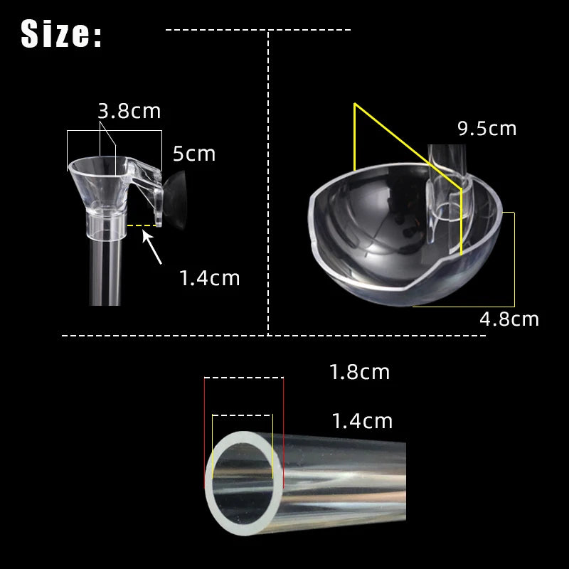 Acrylic Feeder Tube Dish Transparent Fish Tank Shrimp Snail Food Feeder Bowl Feeding Aquarium Accessories Shrimp Feeders Vue