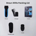 Braun Electric Razor Blue Series 3 Reciprocating Shavers for Men Rechargeable Waterproof Wet Dry Shaving Machine for Travel Vue Braun 3010S