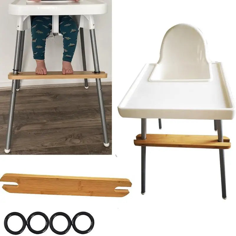 50cm Baby Highchair Foot Rest Footrest Baby Natural Bamboo Baby Highchair Foot Rest High Chair Footrest with Rubber Ring Vue