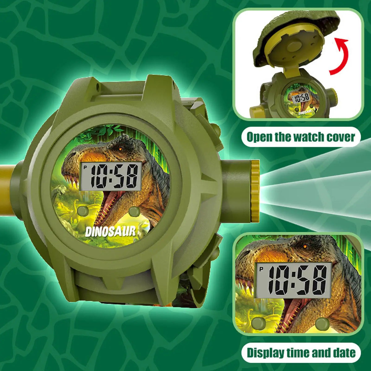 Kids Digital Watch, Silicone Adjustable LED Screen Toy Wristwatch, Waterproof Electronic Clock for Boys Girls Birthday Gift Vue