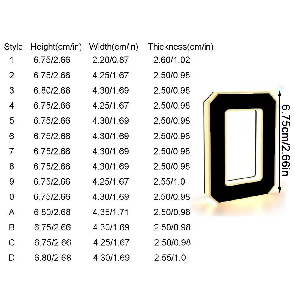 12V Power LED House Number Light Waterproof Light Sensor Illuminated House Number Sign Easy Installation 0-9 A-B Home Wall Decor Vue