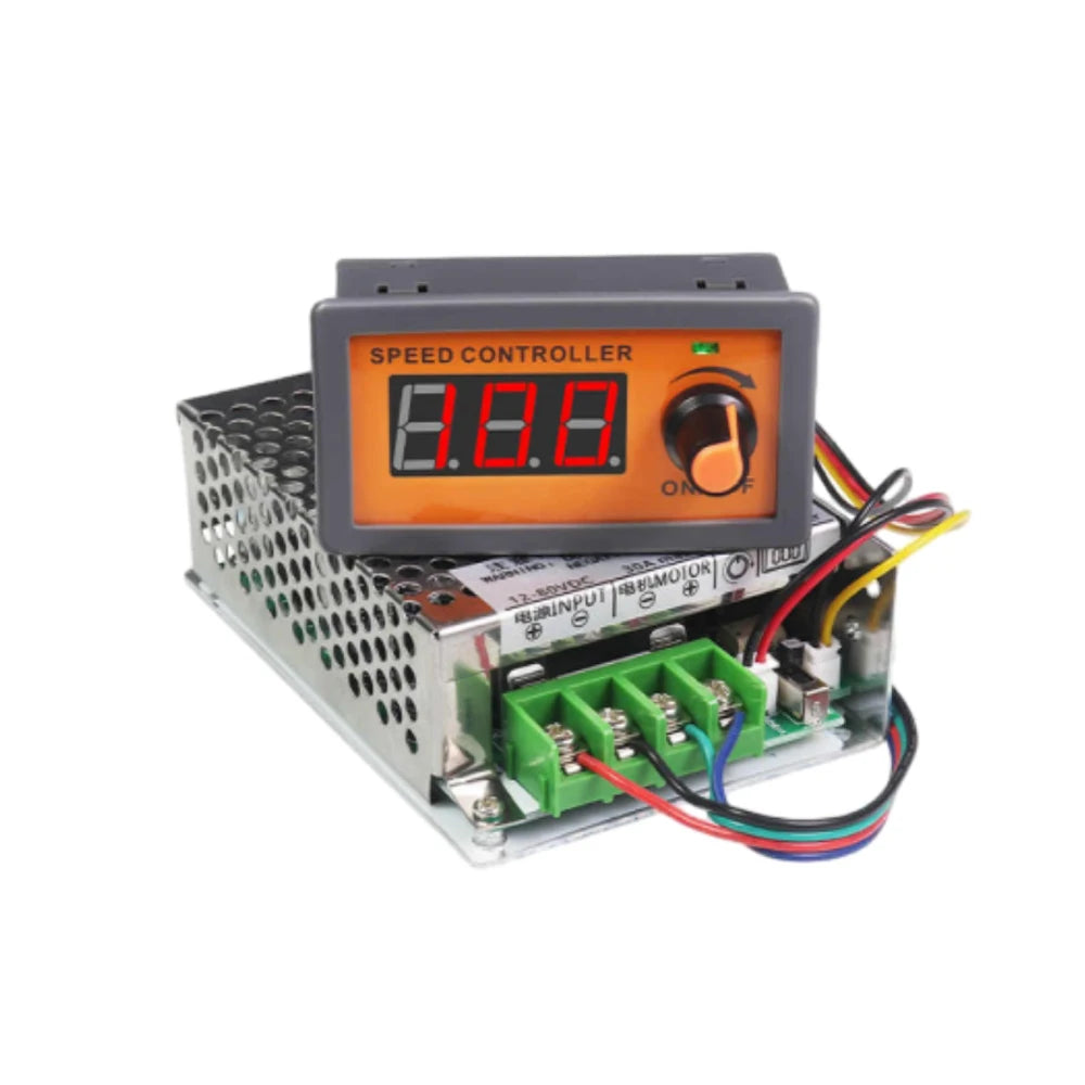 Digital Display DC Motor Governor PWM Motor Speed Controller DC12V-80V High Power Controller Slow Start Slow Stop Dimmer Switch Vue