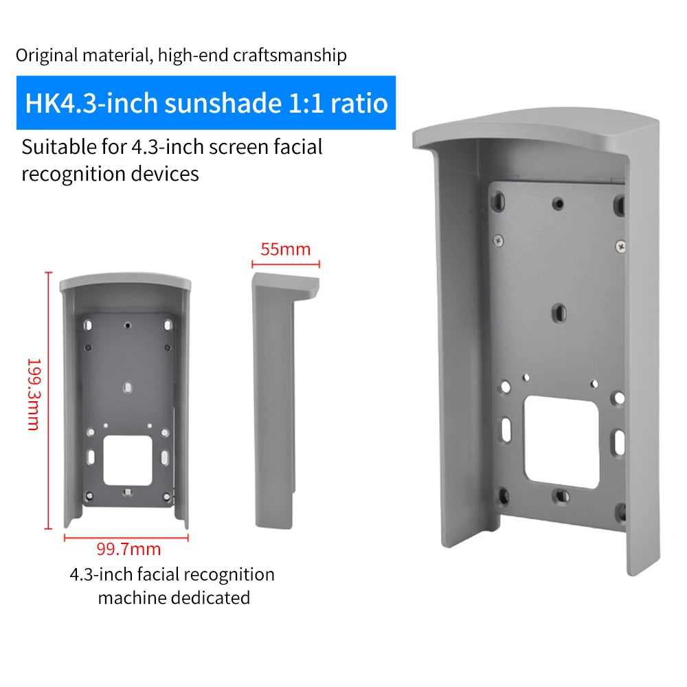 Hik 4.3 inch Sun Shell Rainproof Cover for Face Recognition Access Control Machine Device Waterproof Case Rain Protector Shield Vue