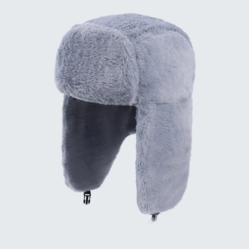 Winter Warm Ear Protector Head Cap For Men Women Outdoor Thick Windproof Warm Cycling Cap Retro Pilot Locomotive Warm Cap Vue A2