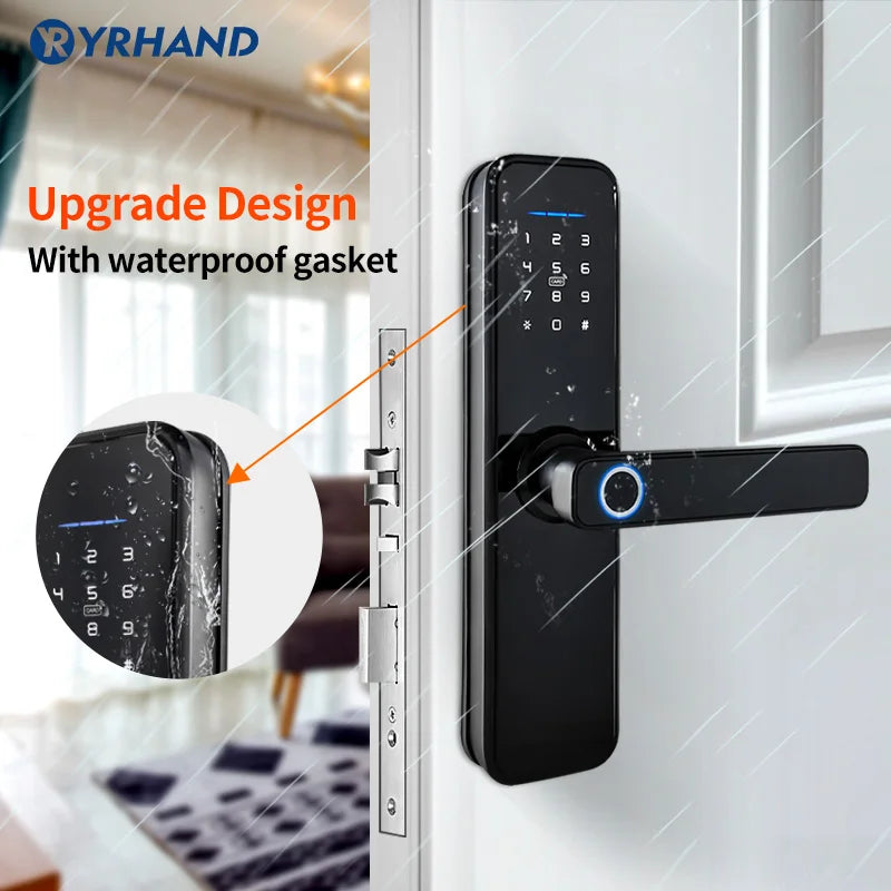 X5 Tuya Zigbee Fechadura Eletronico Digital Waterpoof Door Lock Biometric Fingerprint Replaceable Direction Smart Door Lock Vue