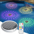 Solar Floating Pool Lights, RGB LED Underwater Lights with Remote Control, 9 Modes IP67 Waterproof for Swimming Pool Party Decor Vue 1 PCS