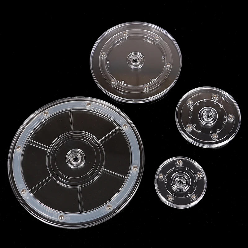 75-200mm Acrylic Transparent Turntable Plastic Displays Rotating Base Photography Showcase Home Decor Craft Accessories Vue