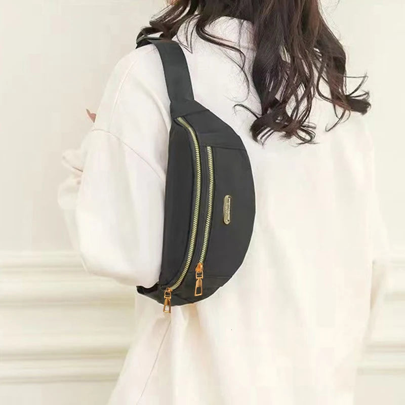 Daily Wear Simple Solid Tone Waist Sling Bag Fashion Unisex Fanny
