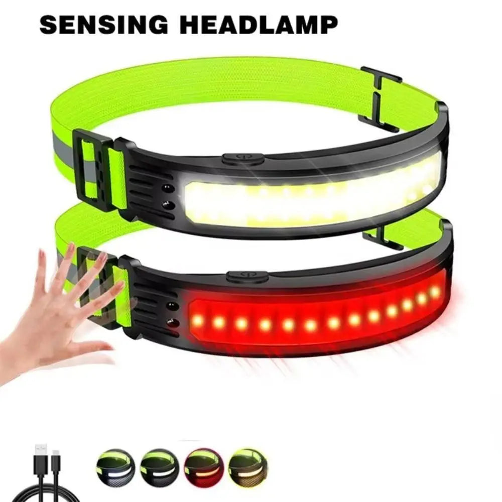 6 Lighting Modes COB LED Headlamp Waterproof Powerful Wave Sensor USB Rechargeable Head Lamp Intelligent Waving Sensor Vue
