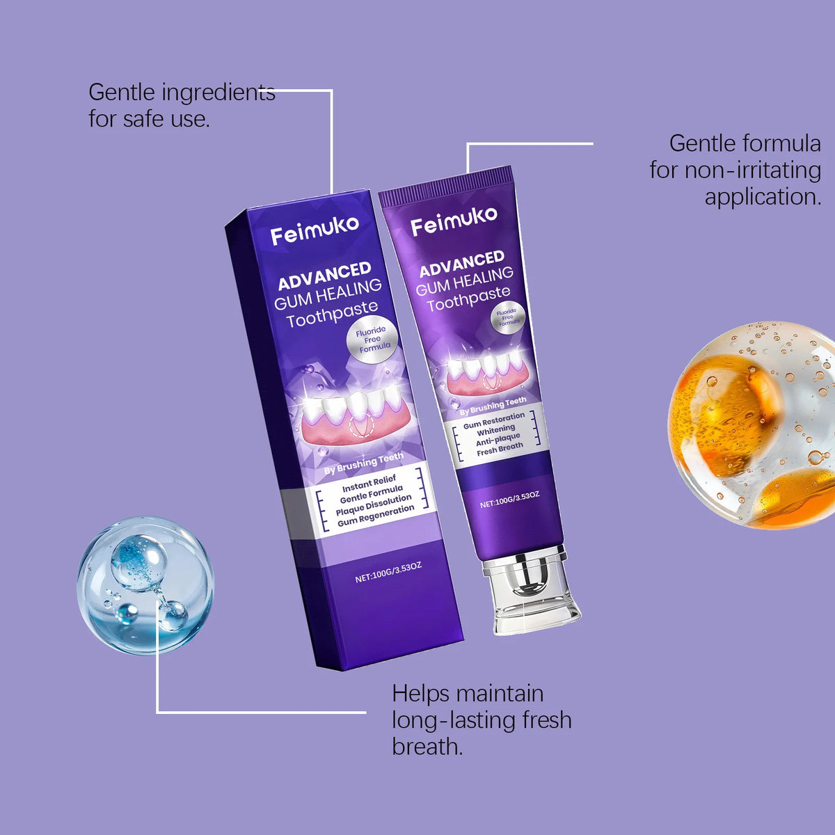 Gentle Teeth Care Toothpaste Daily Cleaning Stain Removal Brightening Long-Lasting Fresh Breath Anti-Cavity Protection Vue