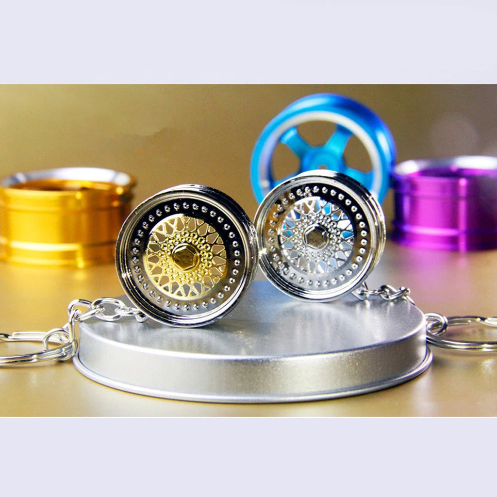 Hot Sale Wheel Rim Keychain Creative Accessories Auto Part Model Pendant 3D Car Keyring Key Chain Ring Keyfob Holder Vue