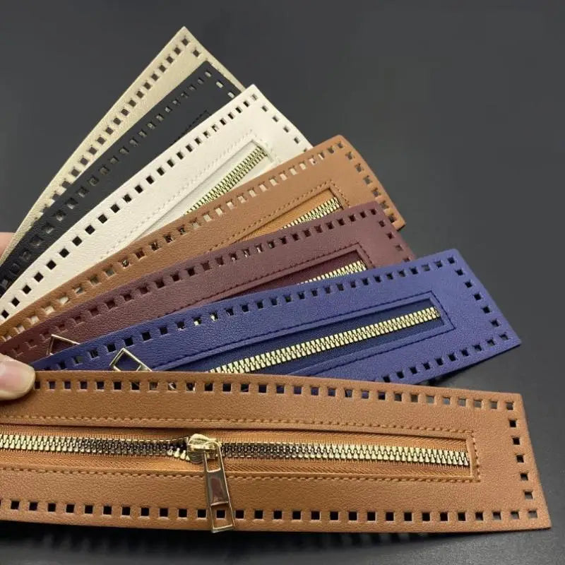 27cm Double Sided Leather Zipper Utility Handbag Leather Zipper Utility Crochet Bag Hardware Solid Zipper Sewing Accessories Vue