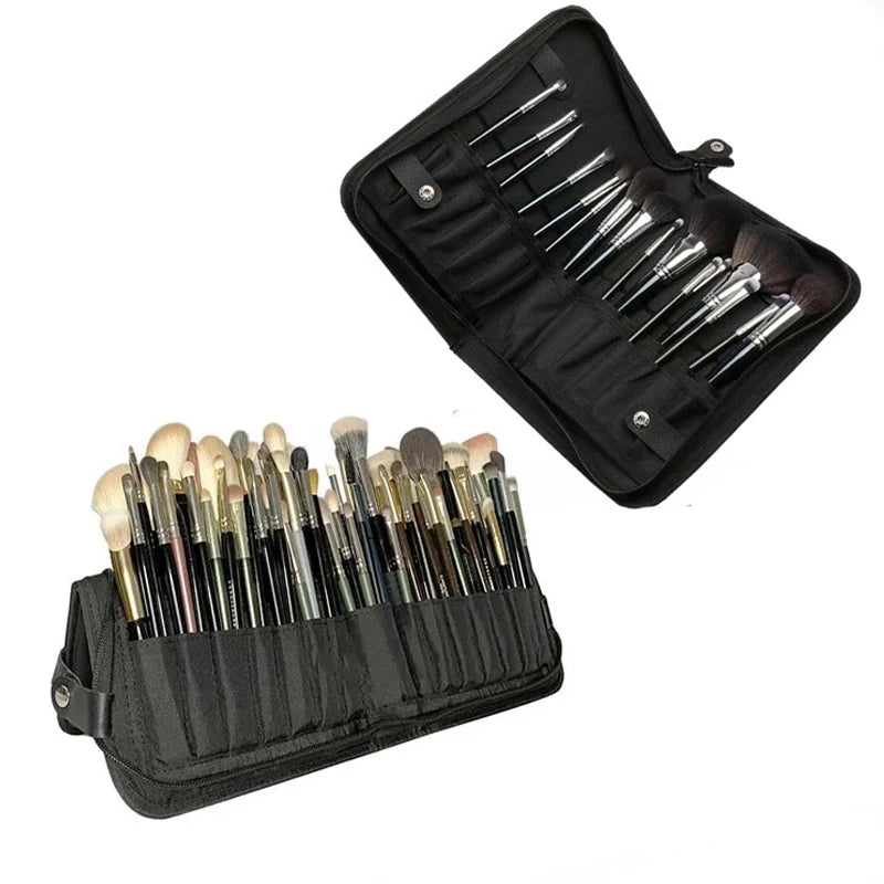 29 Holes Foldable Makeup Brush Bag Women Cosmetic Brushes Storage Bag Makeup Tools Organizer Waterproof Nylon Makeup Storage Bag Vue