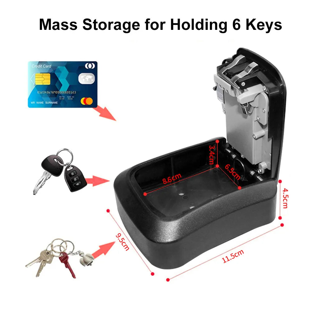 Waterproof Metal Wire Free Safe Box for Key with TTlock App Unlock Bluetooth Key Safe Secret Storage Box Zinc Electronic PadLock Vue