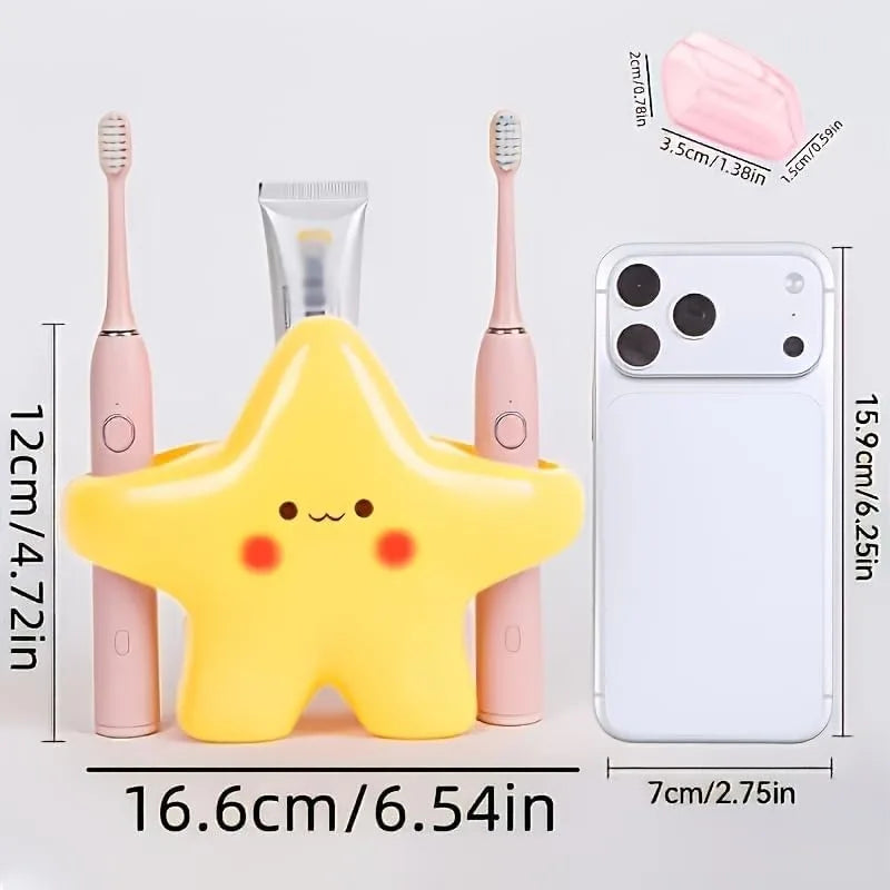 Star Toothbrush Bathroom Home Oral Care Electric Toothbrush Storage Rack for Couples Toothpaste and Toothbrushes Storage Rack Vue
