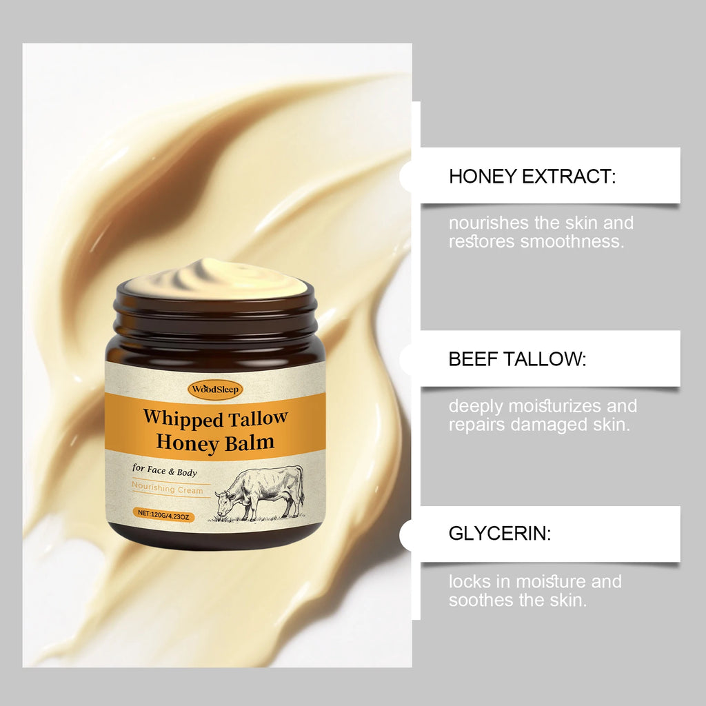 Honey & Beef Tallow Moisturizing Cream - Deep Nourishment, Moisture Locking & Daily Gentle Care for Dry Skin Vue