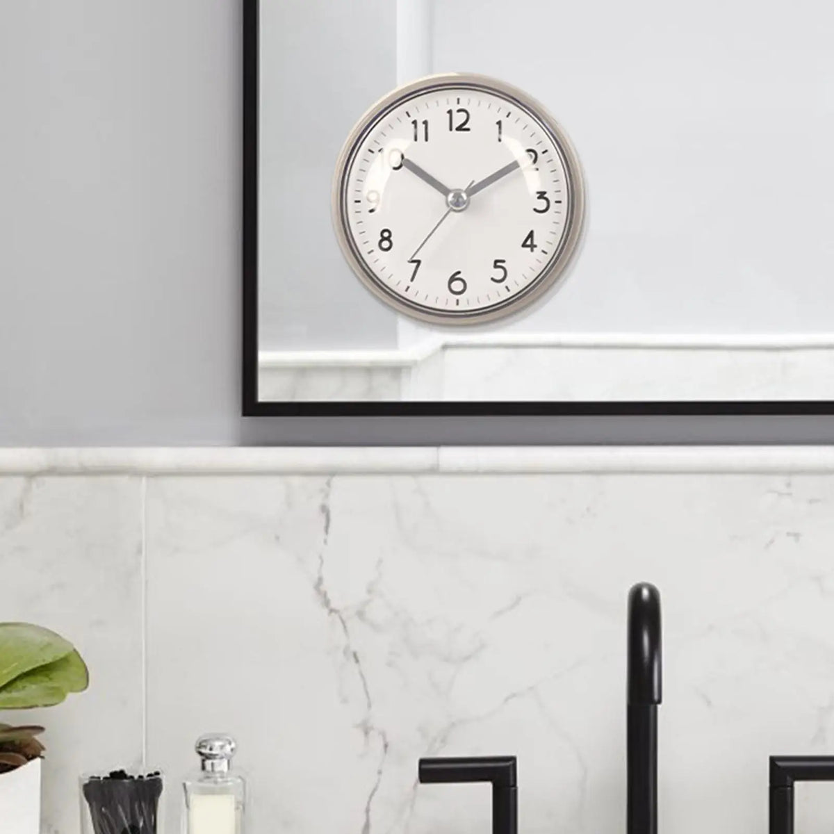 Bathroom Clock Waterproof Suction Cup Battery Operated Alarm 3 Inches Battery Operated Small Bathroom Clocks for Home Vue