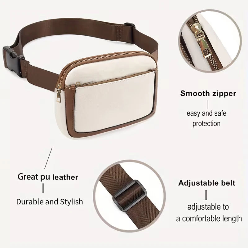 Daily Wear Simple Solid Tone Mini Belt Bag Fashion Unisex Sling Fanny