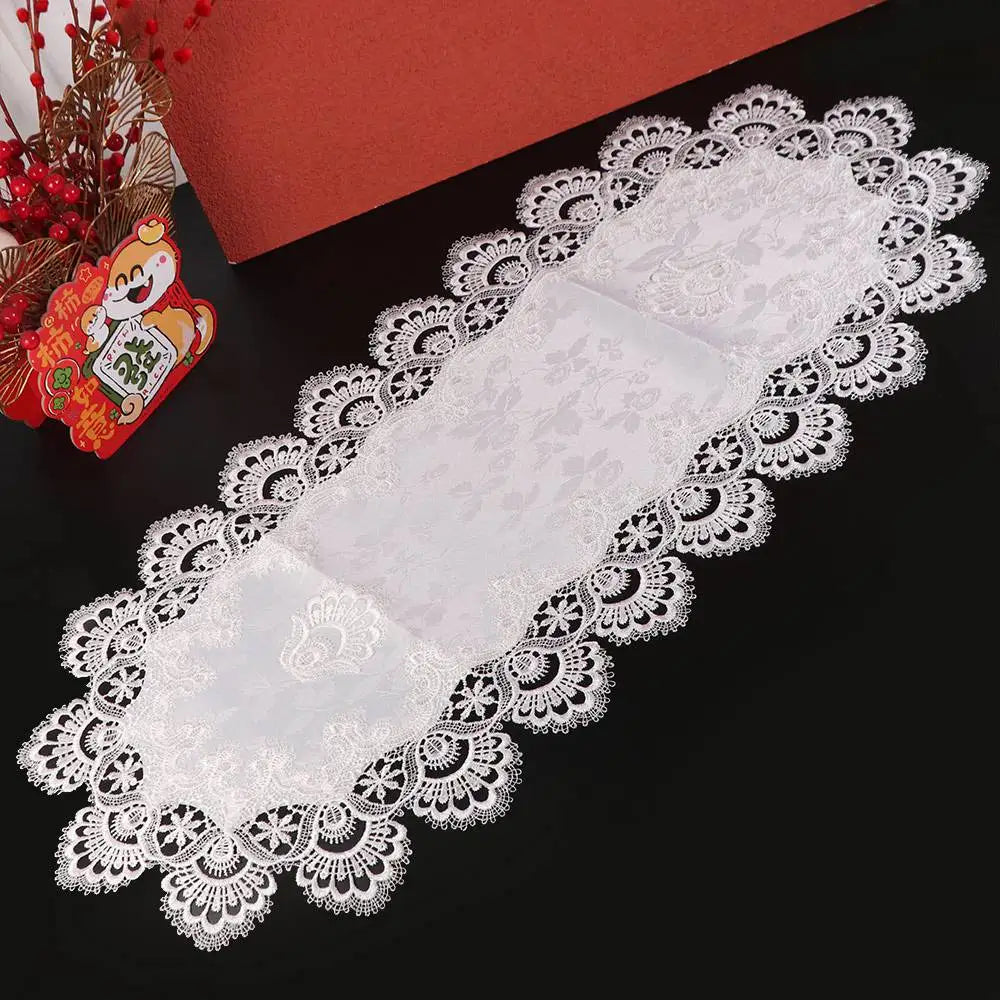 Flower Embroidery Oval Lace Tablecloth Vintage Oil Proof Europe Dining Tablecloth Washable Exquisite Tea Table Cover Desk Vue Style 6 L
