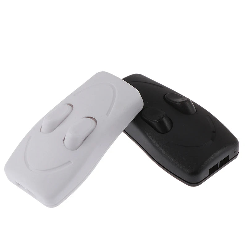 1PCS Double Control Switch Floor Light Table Lamp Push Button Switches Two-button in Line Switch Black White Color Vue