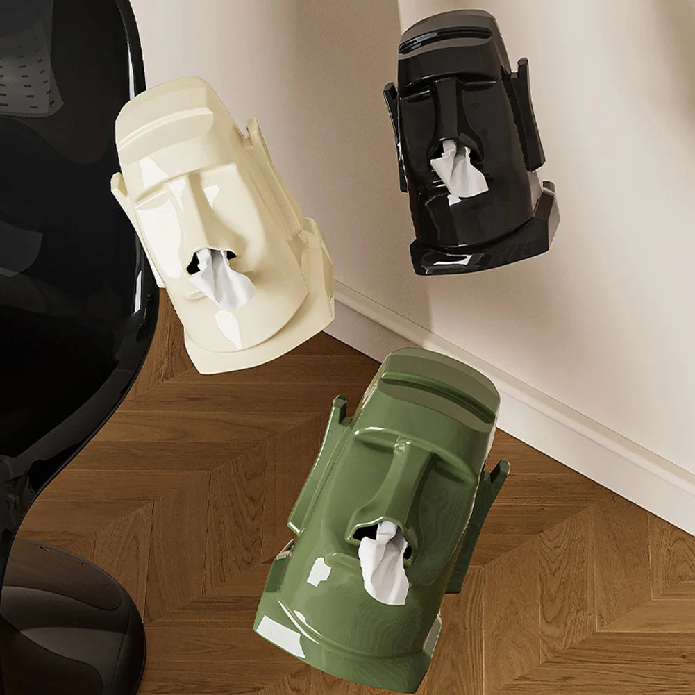 Moai Tissue Box Holder, Glasses & Headphone Stand Decor Decorative Tissue Holder Vue