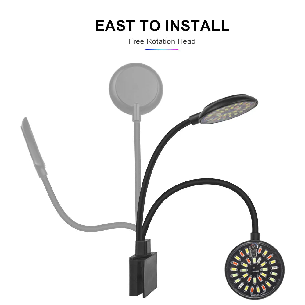 USB Aquarium Double-end Clip Lamp Adjustable Brightness Full Spectrum Phytolamp Water Grass Lights Fish Tank Decoration Light Vue