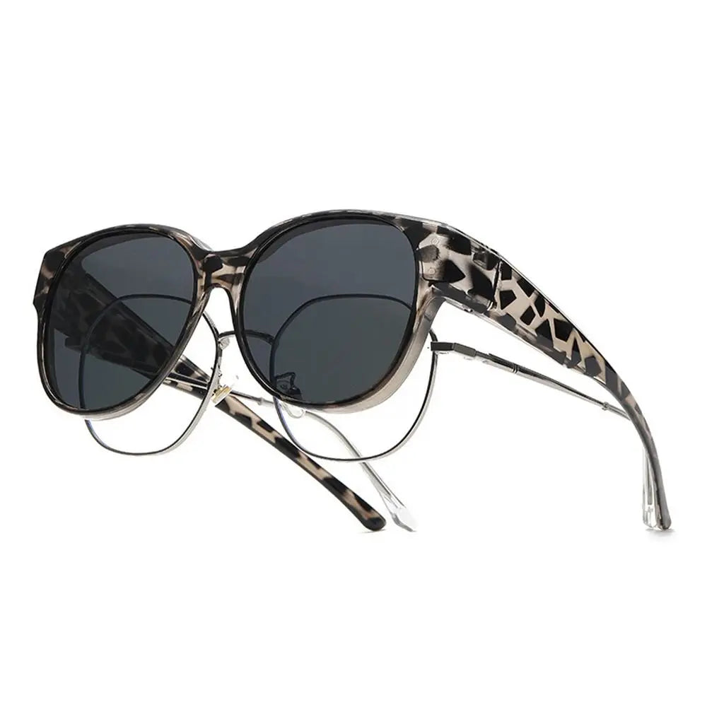 Fashion UV Protection Driving Sunglasses Round Frame Y2K Wear Over