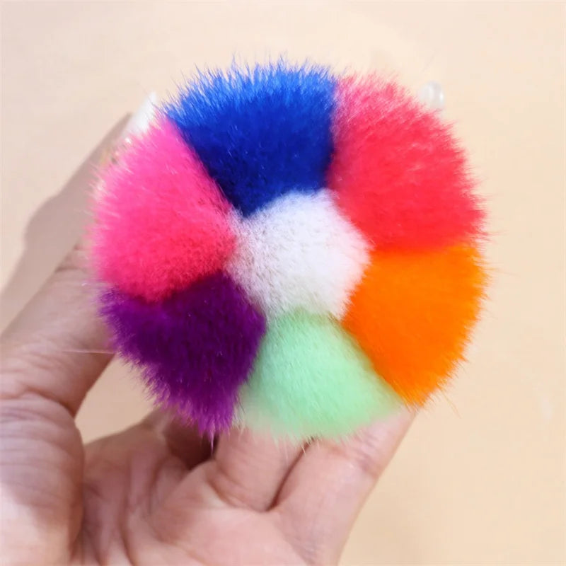 Large Fluffy Makeup Brushes Rainbow Multicolor Petal-Shaped Bronzer Powder Brush for Coverage Loose Blending Buffing Foundation Vue