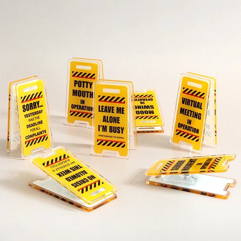 Acrylic Desk Decoration Leave Me Alone I'm Busy Humorous Office Vue